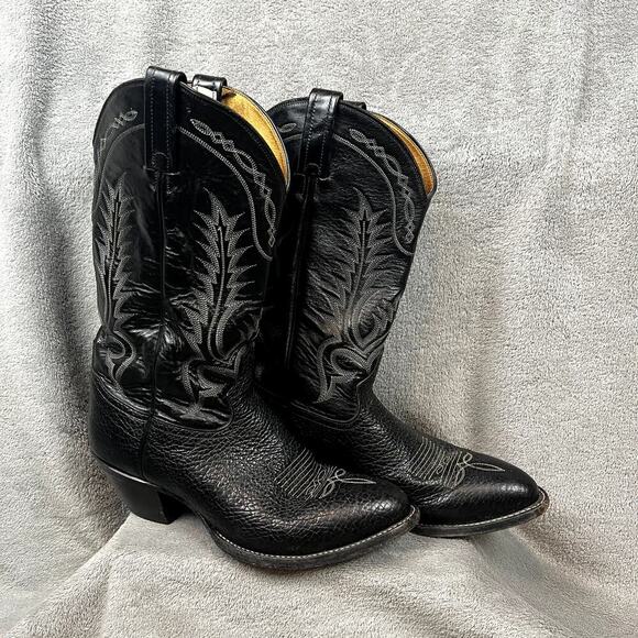 Vintage Tony Lama Mens 7.5ee Stallion Boot Style Leather Embroidered Made in USA main image 14